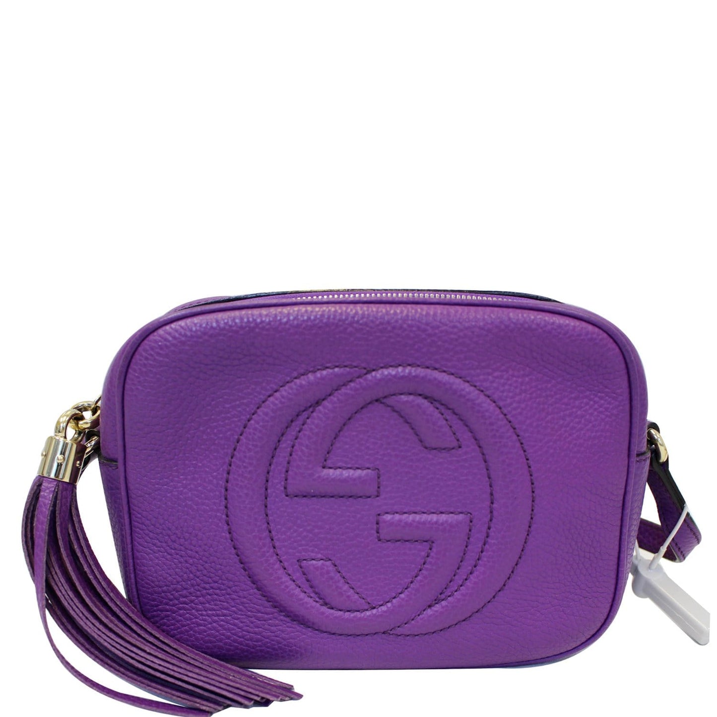 GUCCI Soho Disco Pebbled Leather Small Crossbody Bag 308364 Purple