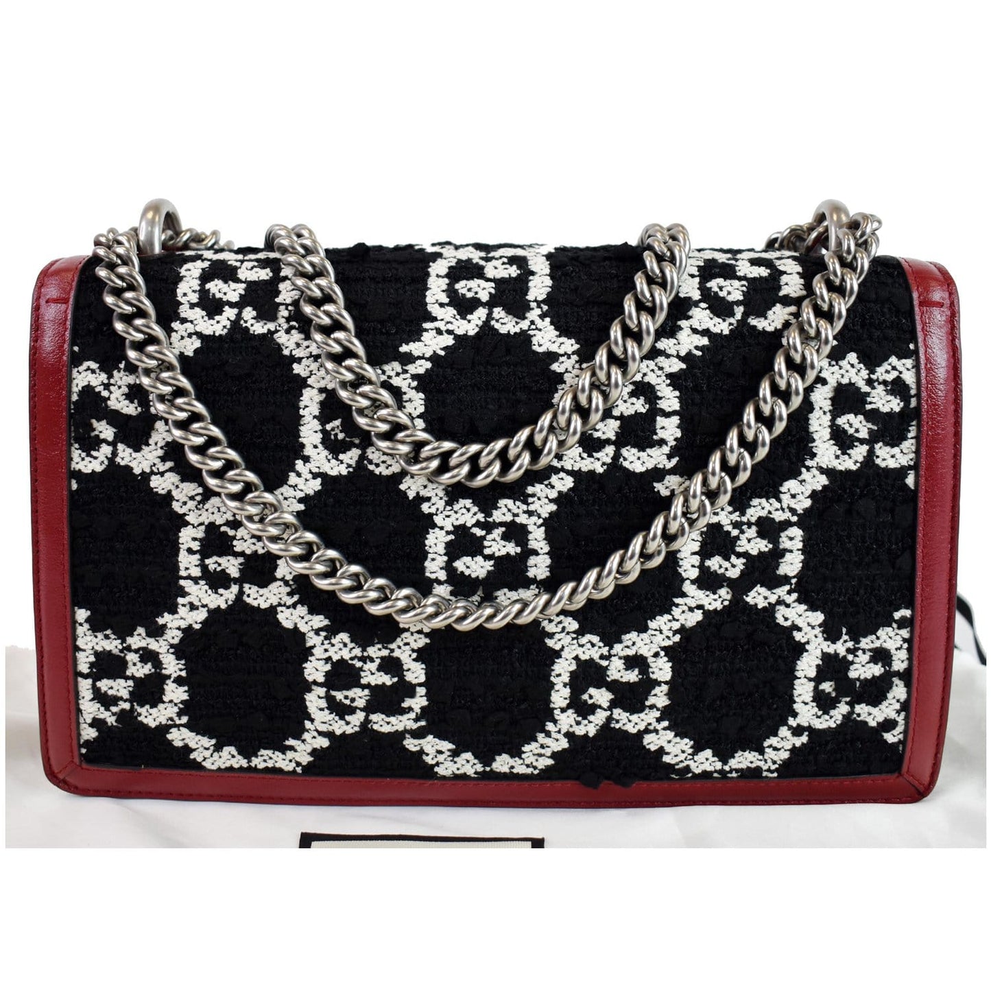 GUCCI Dionysus GG Tweed Small Shoulder Bag Cerise 400249