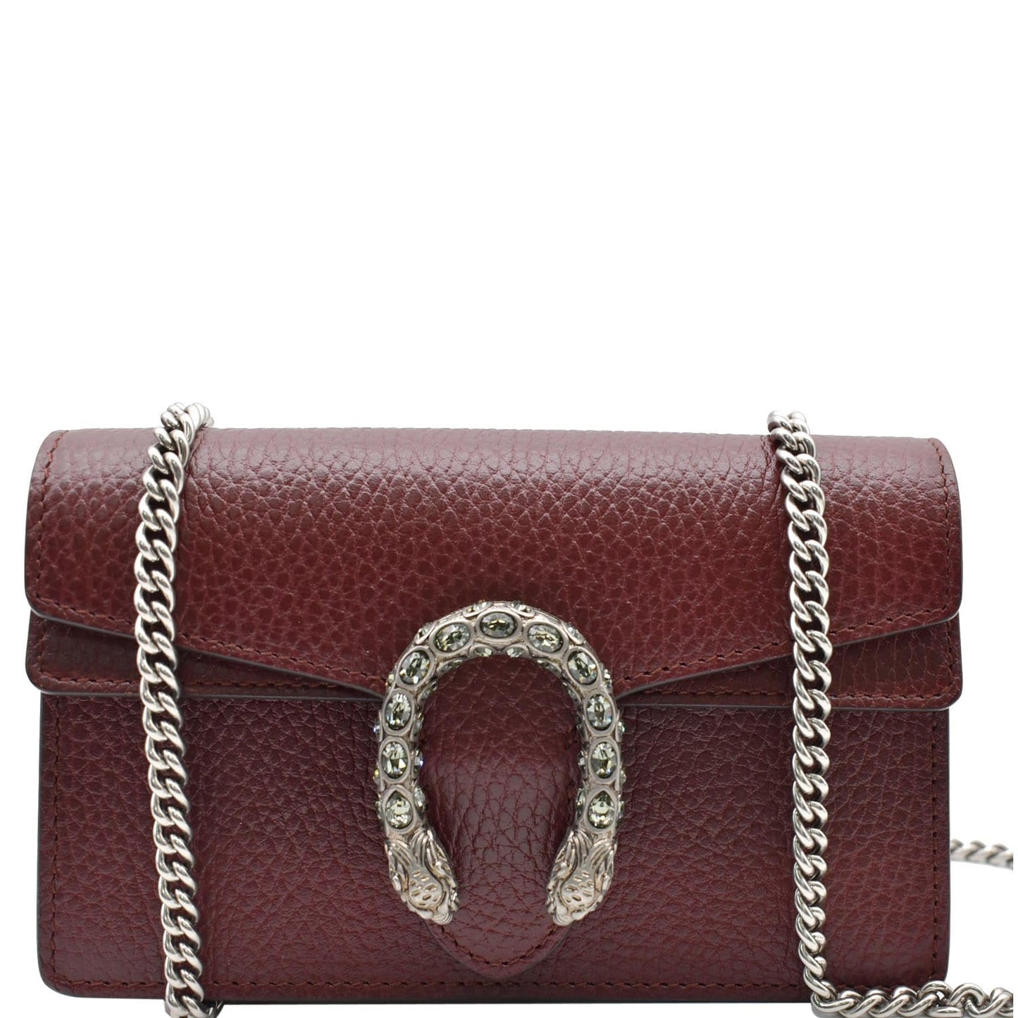 GUCCI Dionysus Super Mini Leather Shoulder Bag Burgundy 476432