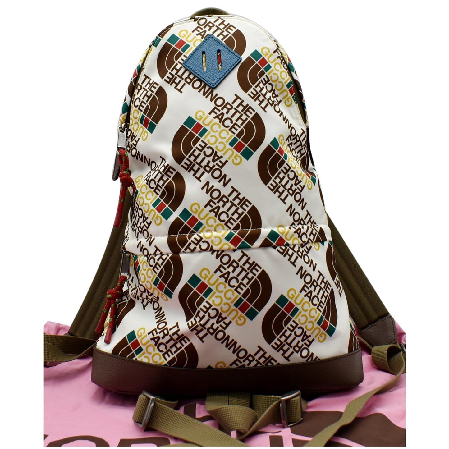 GUCCI The North Face Medium Nylon Leather Backpack White 650288