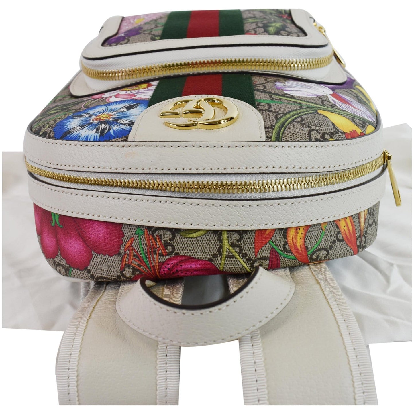 GUCCI Ophidia GG Flora Small Supreme Canvas Backpack Bag Beige 547965