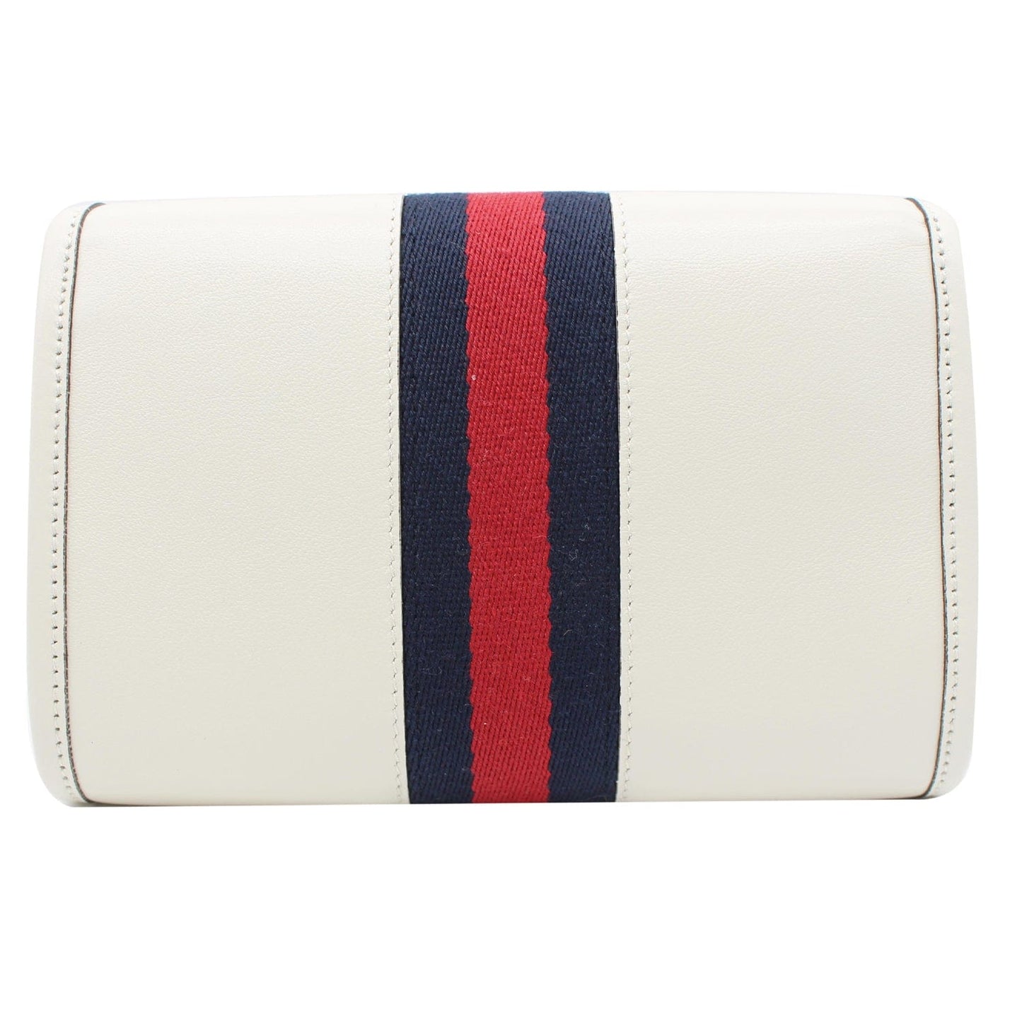 GUCCI Rajah Mini Leather Chain Shoulder Bag White 573797