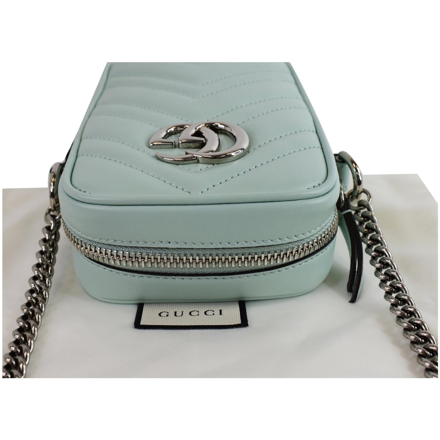GUCCI GG Marmont Mini Matelasse Leather Corssbody Bag Mint 598597