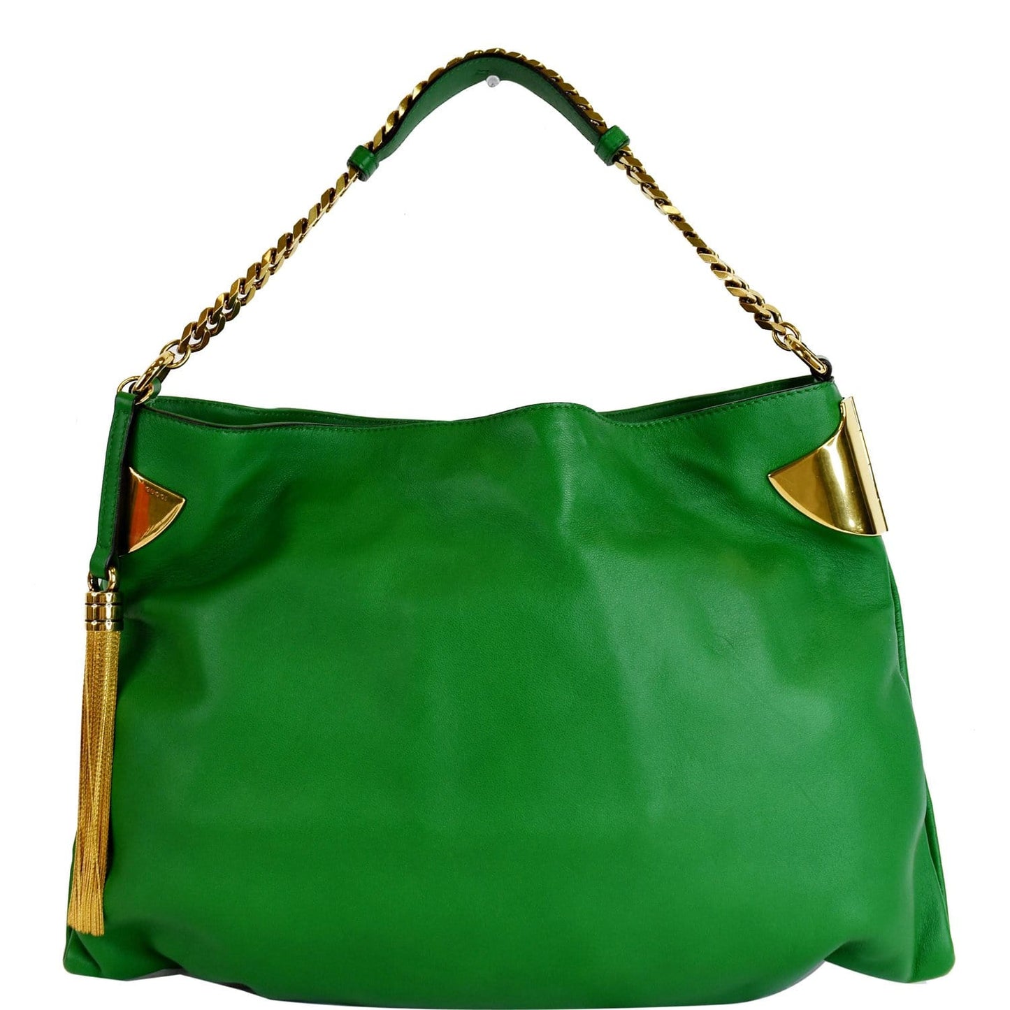 GUCCI 1970 Medium Leather Shoulder Bag Green 290682