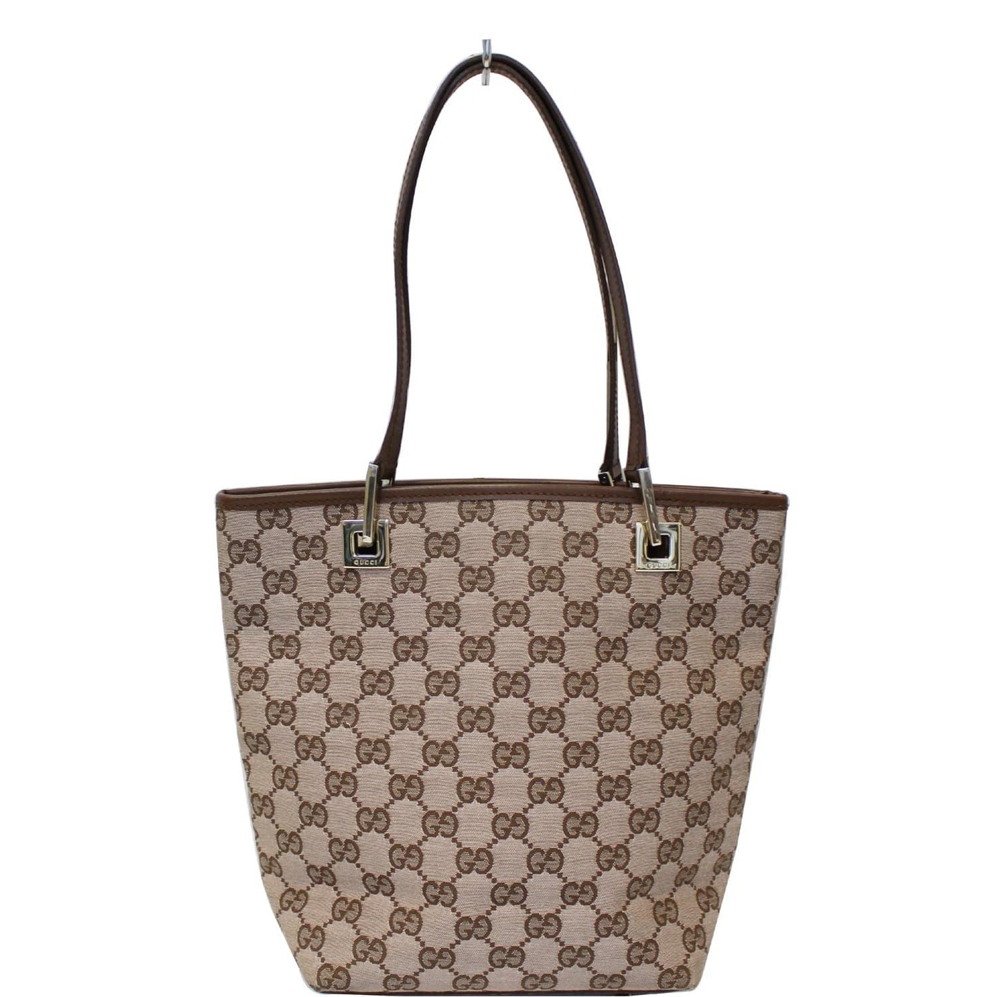 GUCCI GG Canvas Tote Shoulder Bag Brown