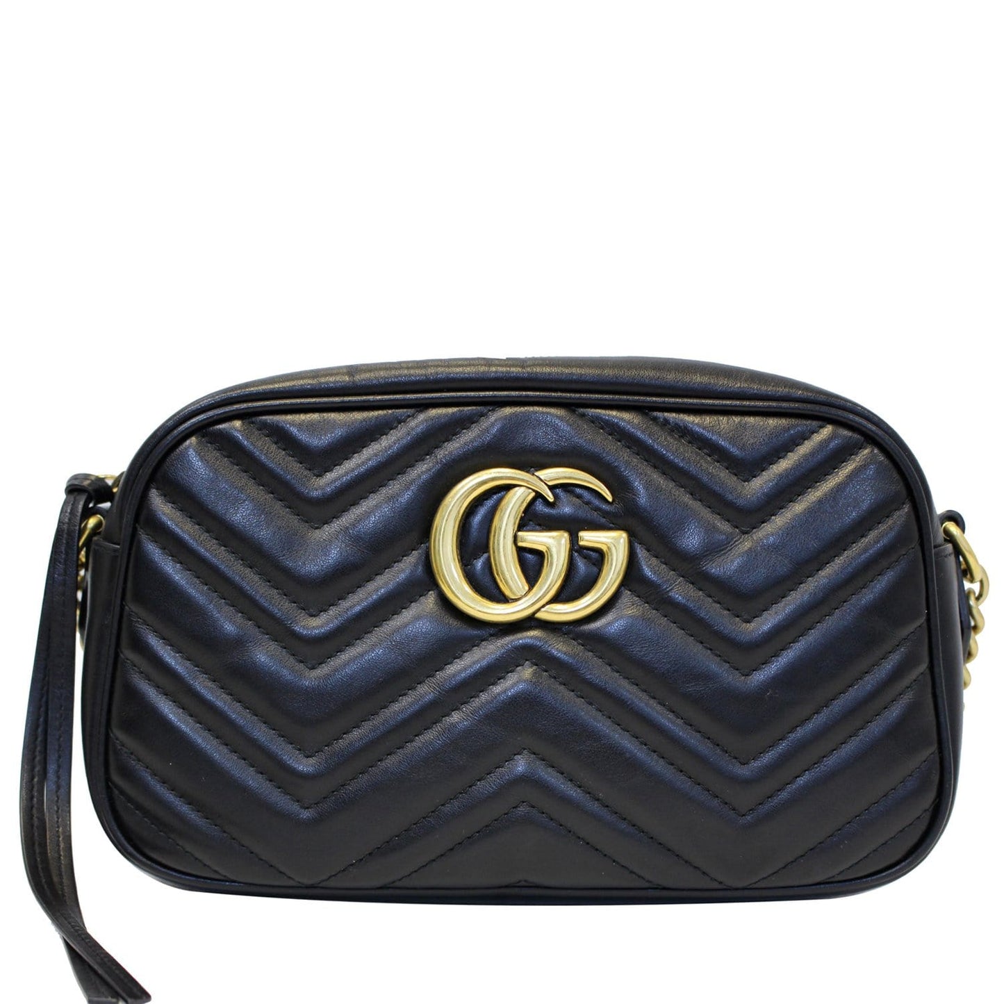 GUCCI GG Marmont Matelasse Small Leather Crossbody Bag Black