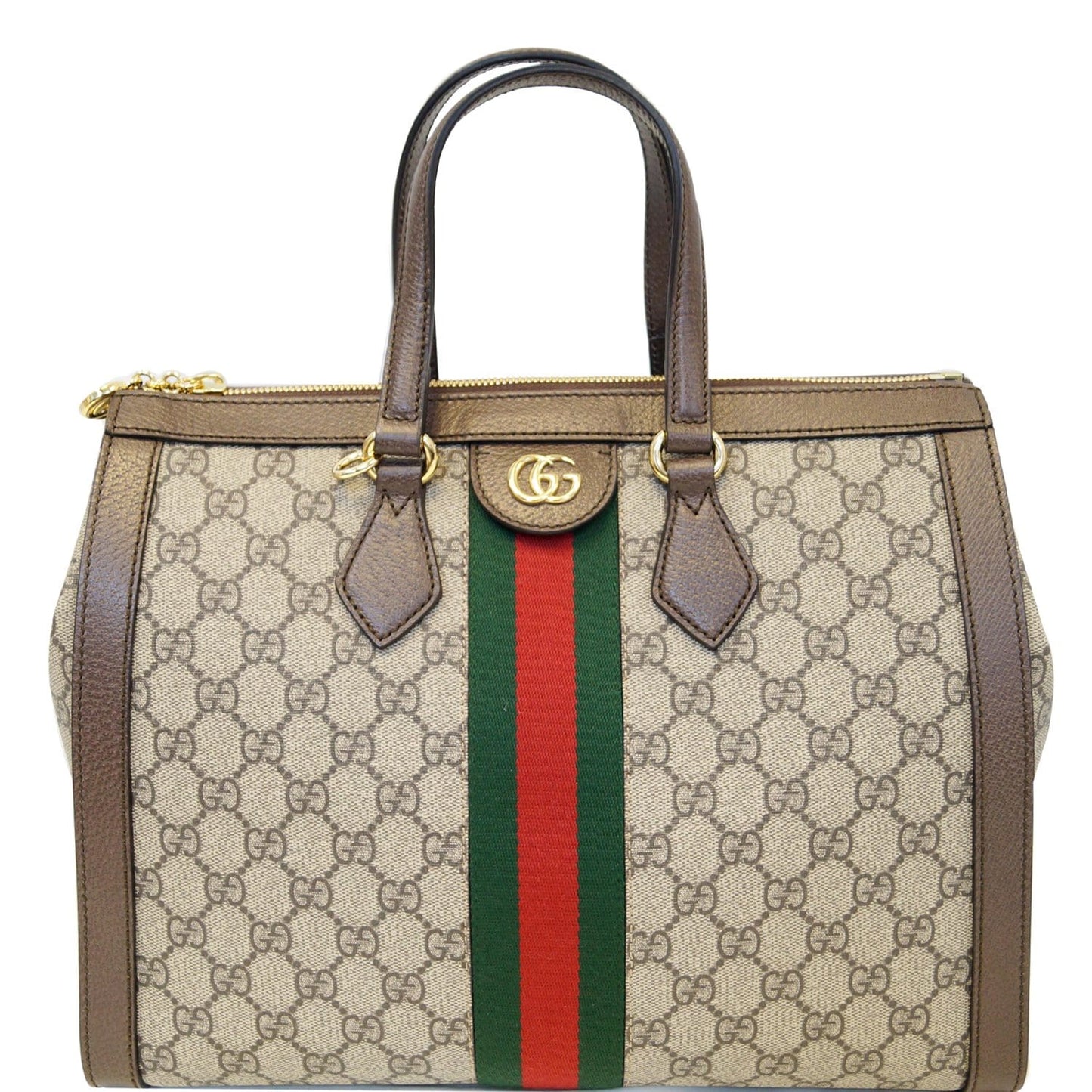 GUCCI Ophidia Medium GG Supreme Tote Shoulder Bag Beige