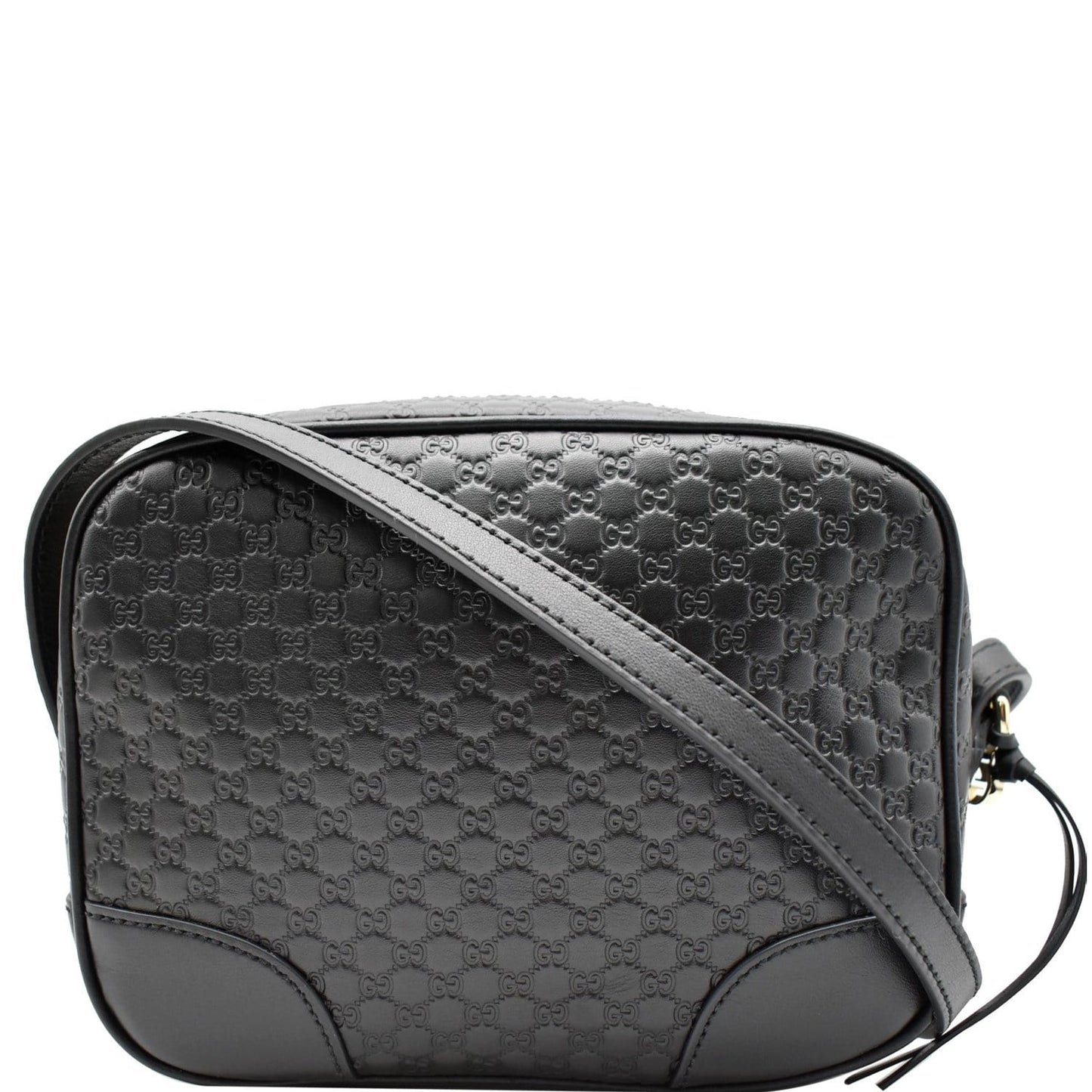 GUCCI Bree Mini GG Microguccissima Leather Crossbody Bag Black 449413