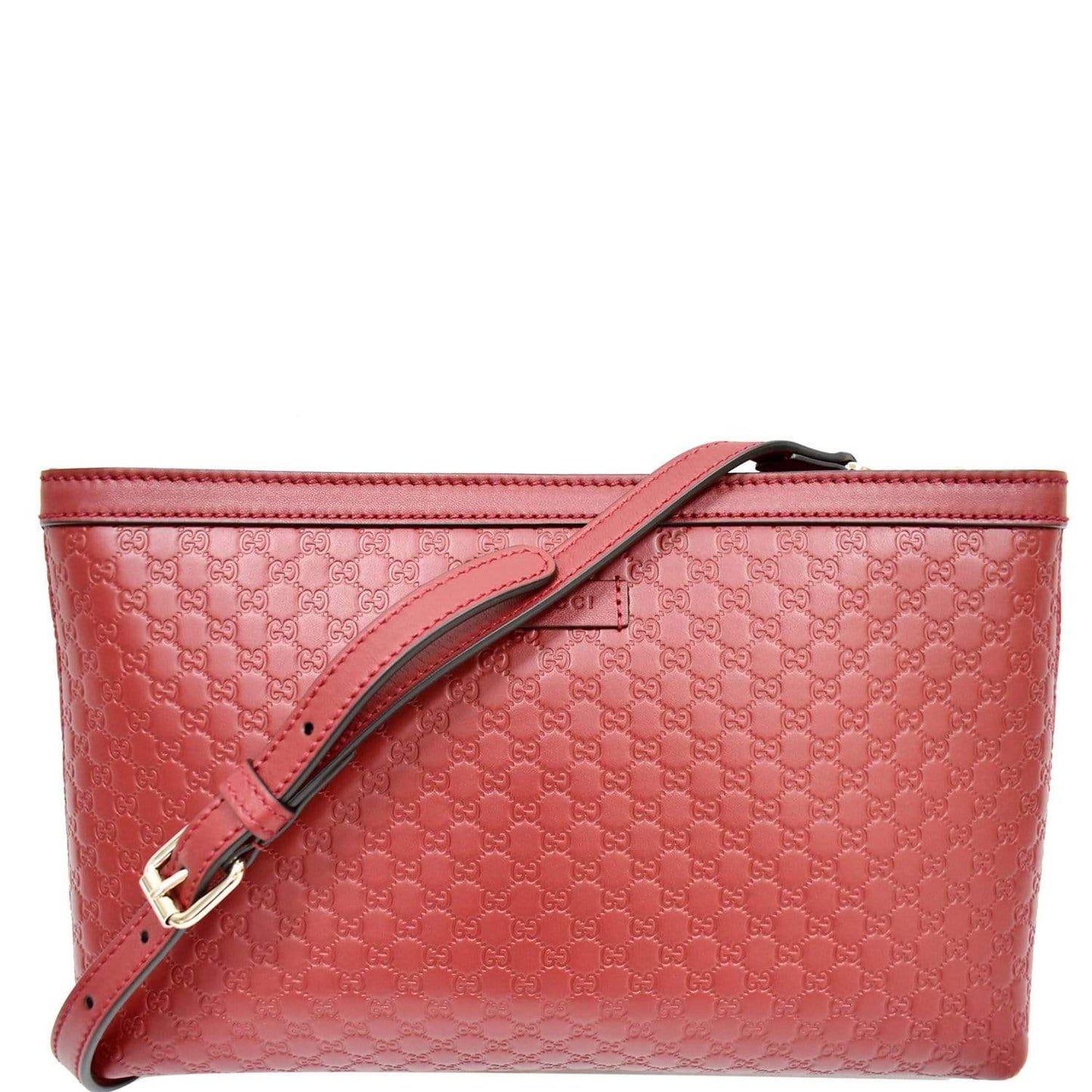 GUCCI Flat Microguccissima Leather Crossbody Wallet Red 607723 - 10% OFF