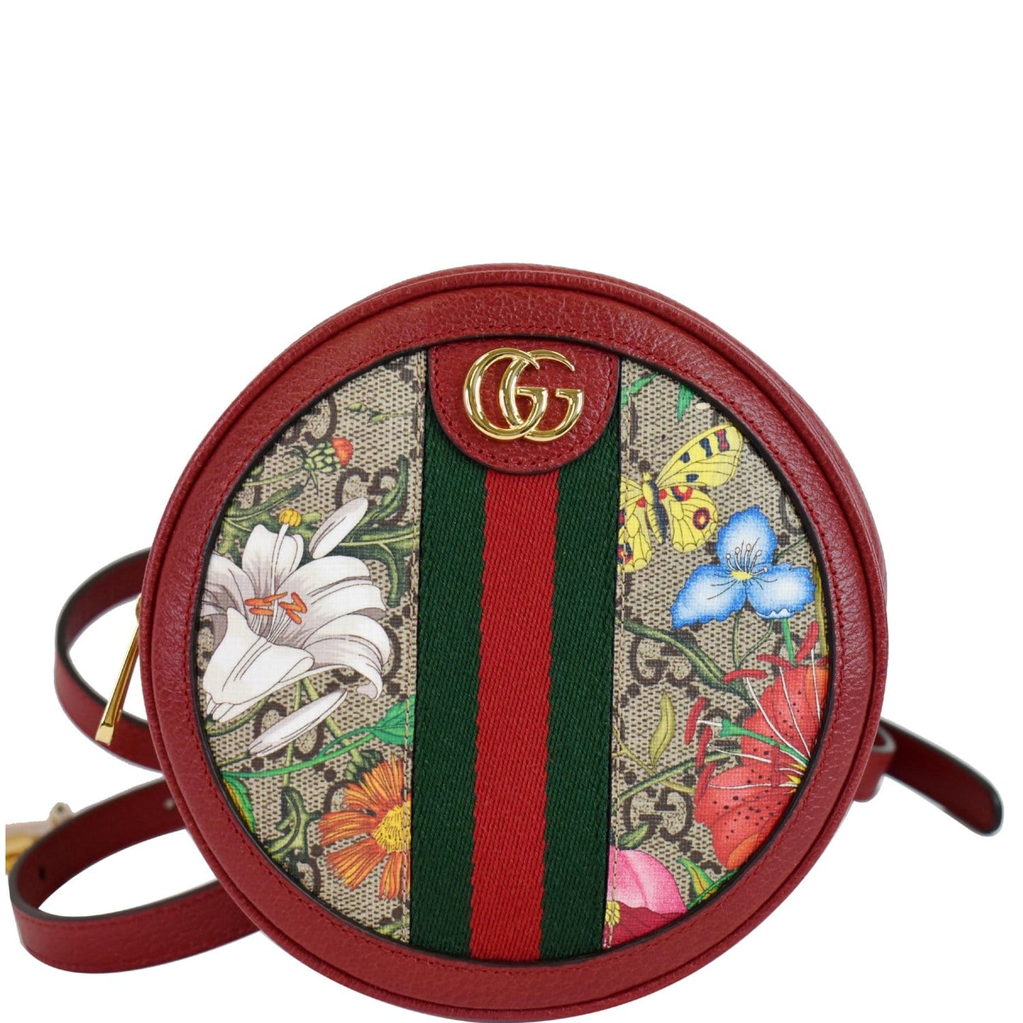 GUCCI Ophidia GG Flora Mini Supreme Backpack Bag Red 598661