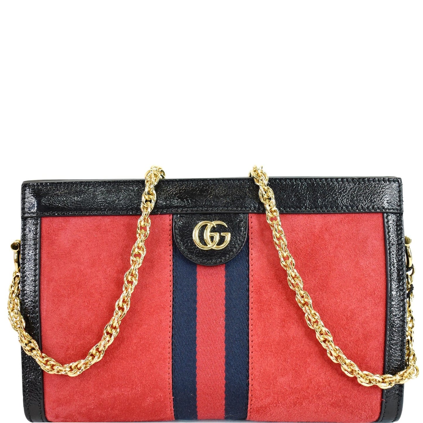 GUCCI Ophidia GG Small Web Suede Leather Shoulder Bag Red 503877 - 20% OFF