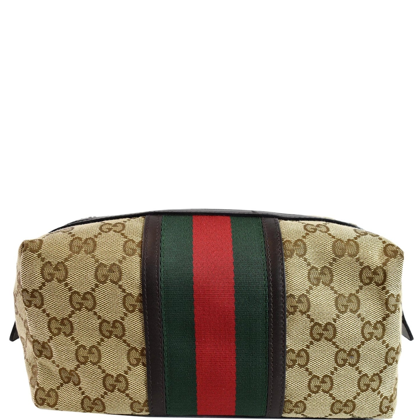 GUCCI GG Monogram Web Small Cosmetic Case Beige 256637
