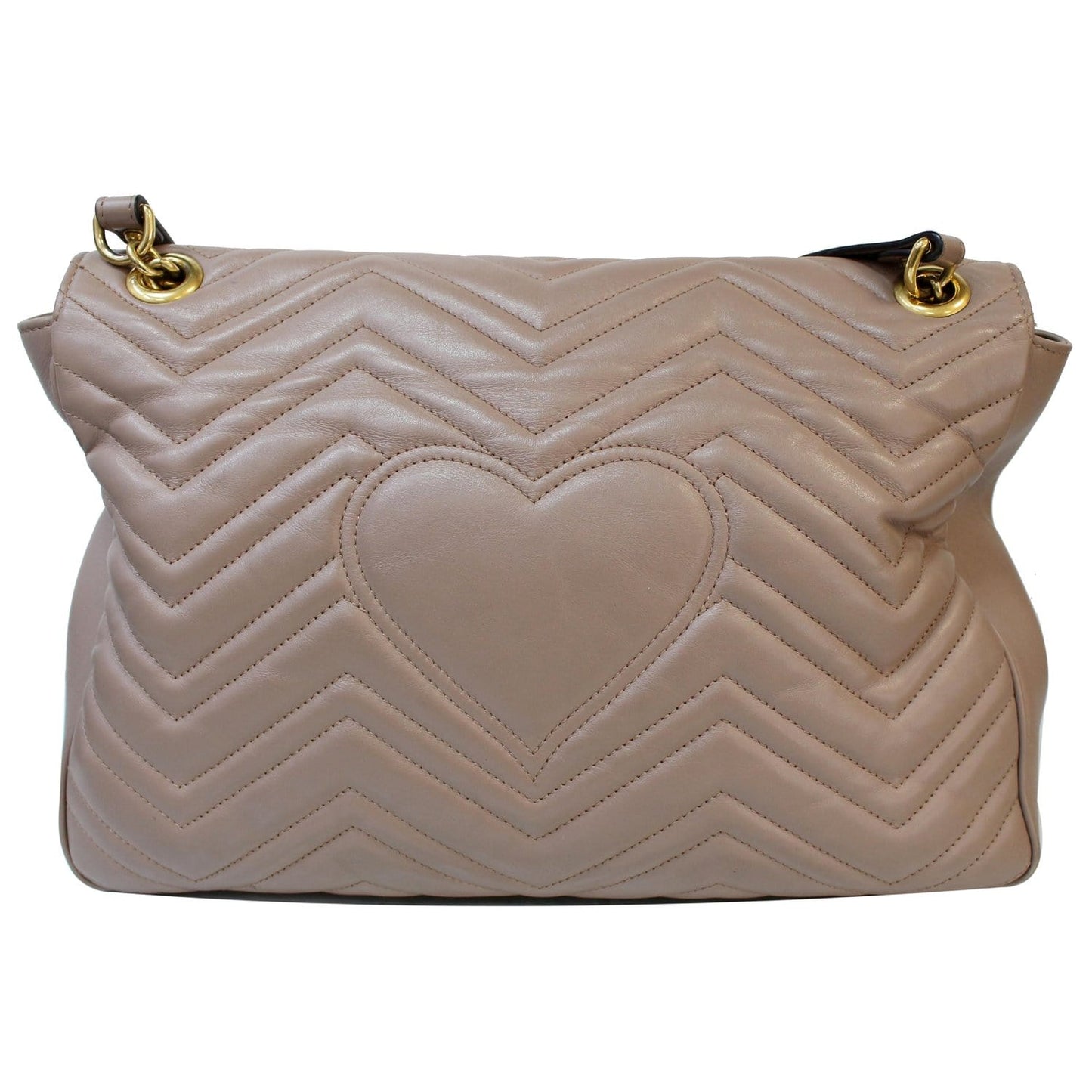 GUCCI Large GG Marmont Calfskin Matelasse Shoulder Bag Nude 498090