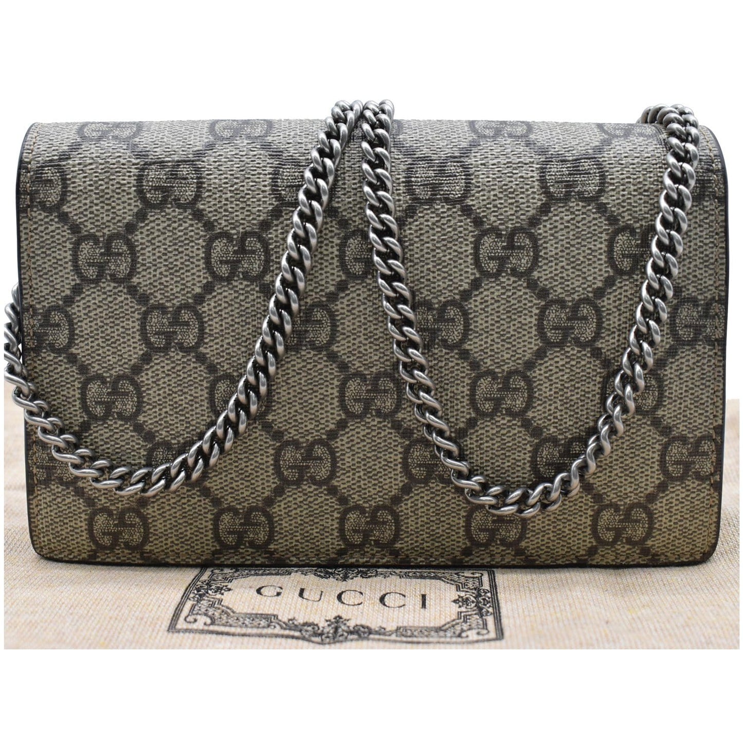 GUCCI Dionysus Super Mini GG Canvas Shoulder Bag Beige 476432