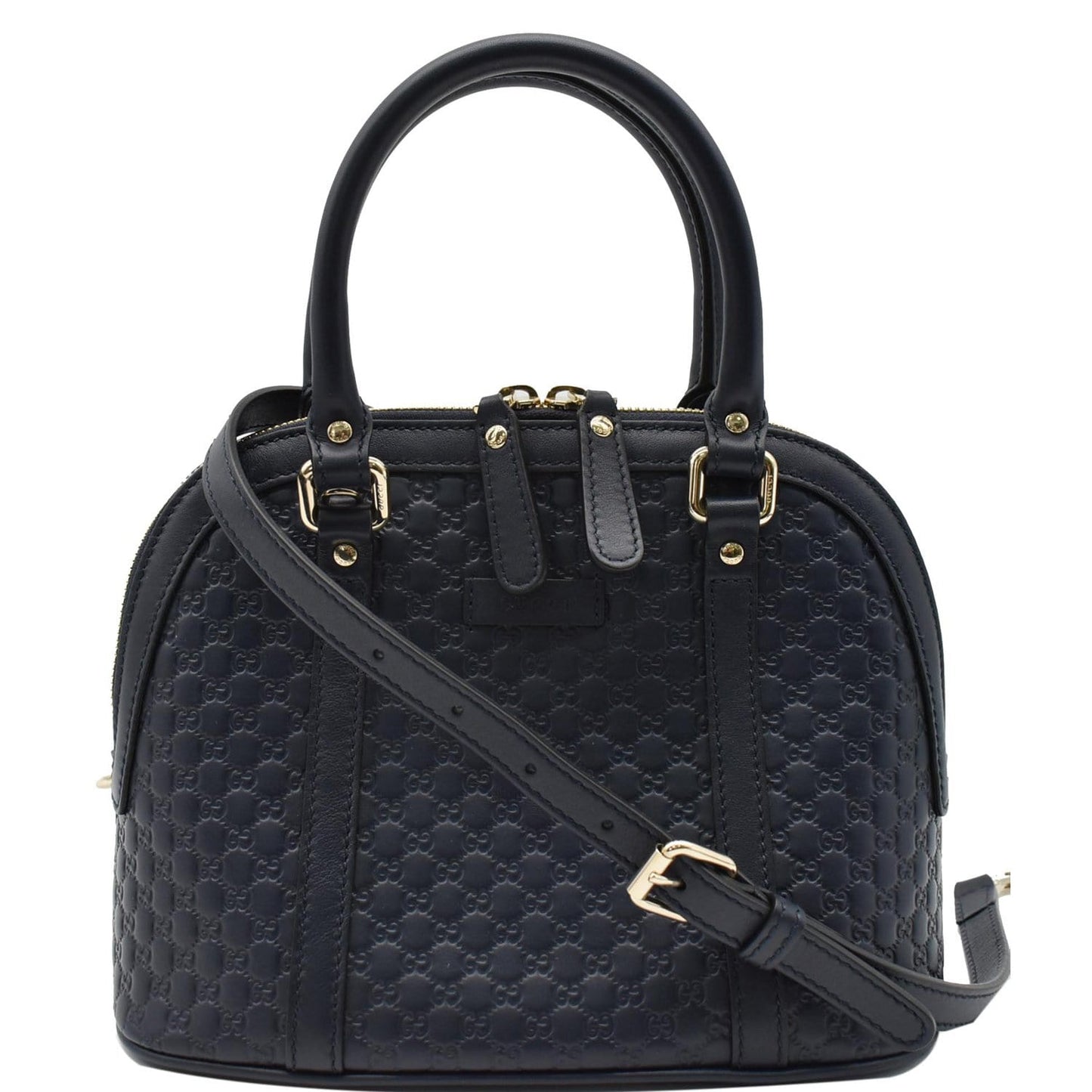 GUCCI Mini Dome Micro Guccissima Leather Crossbody Bag Blue 449654