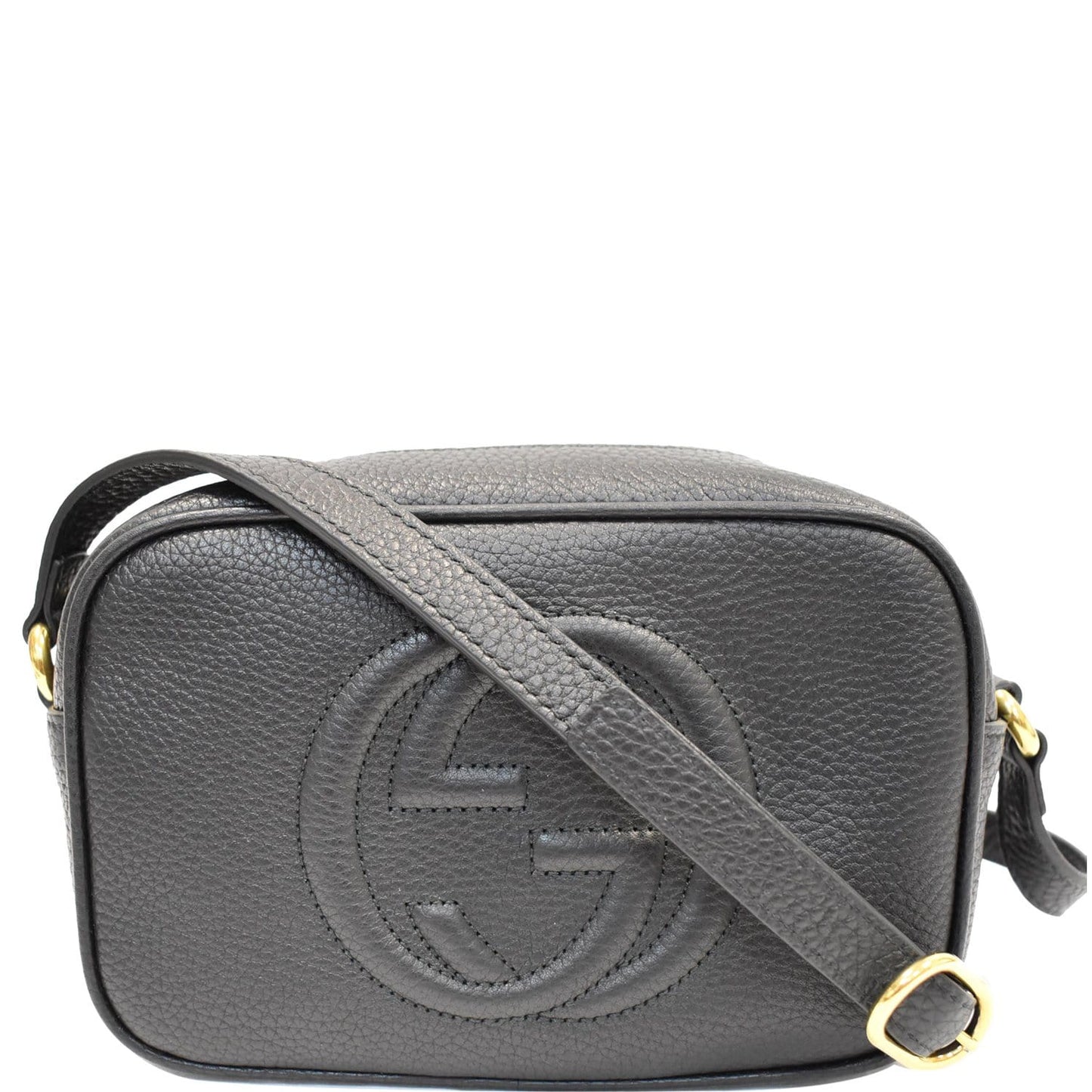GUCCI Soho Disco Small Pebbled Leather Crossbody Bag Black 347994