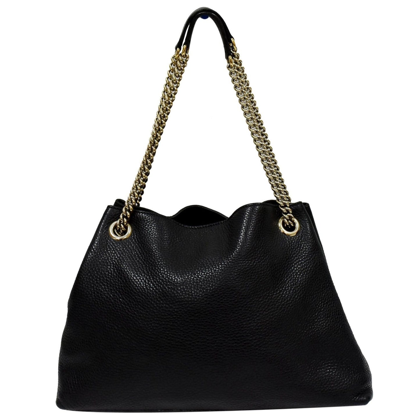 GUCCI Soho Pebbled Leather Chain Shoulder Bag 308982 Black