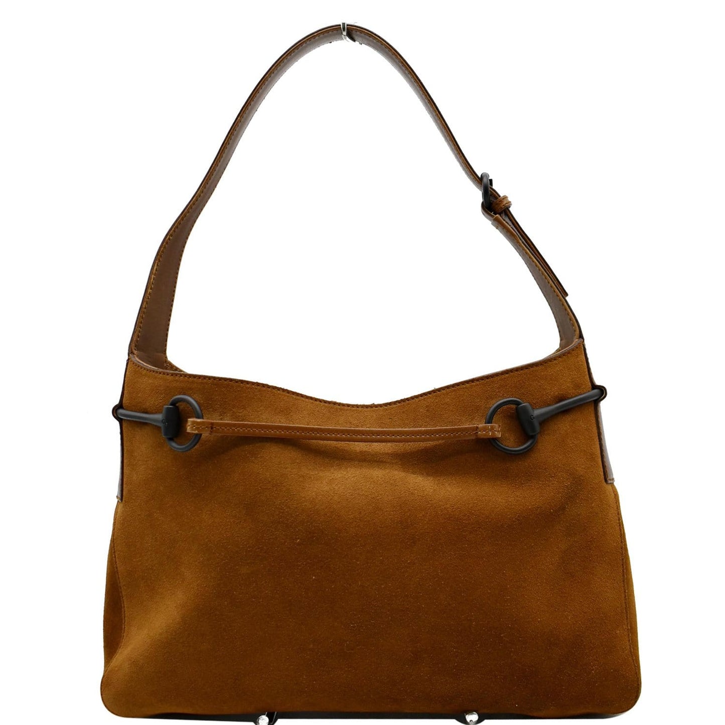 GUCCI Horsebit Suede Leather Shoulder Bag Tan 101975