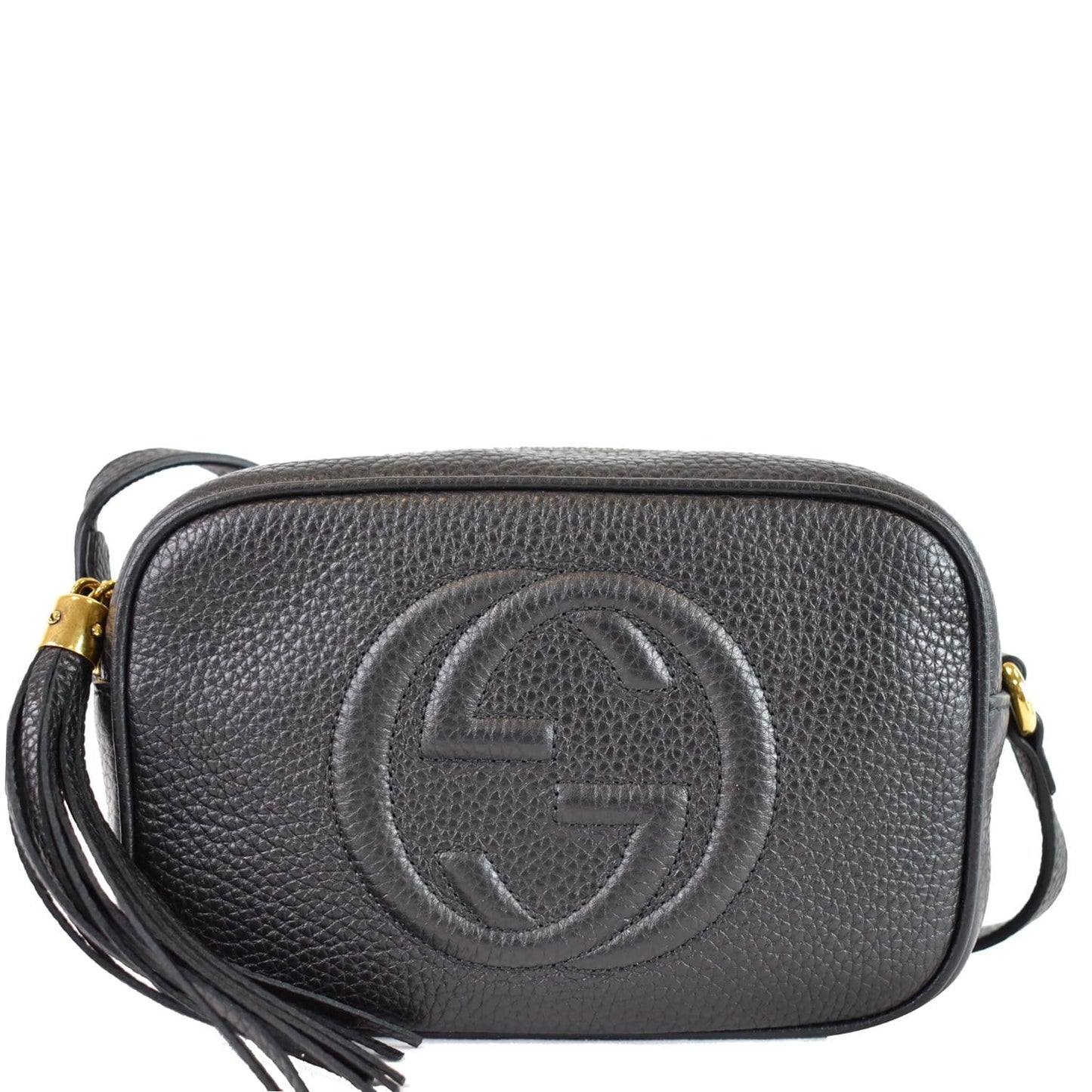 GUCCI Soho Disco Small Leather Crossbody Bag Black 347994