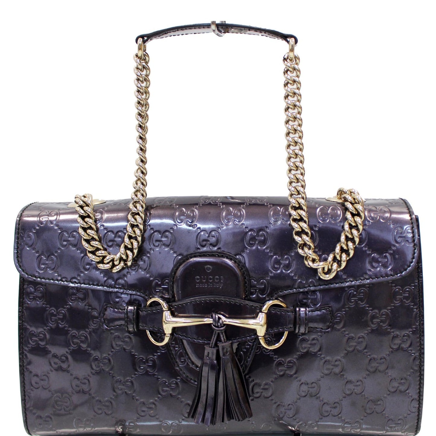 GUCCI Emily Guccissima Chain Shoulder Bag Plum 295402