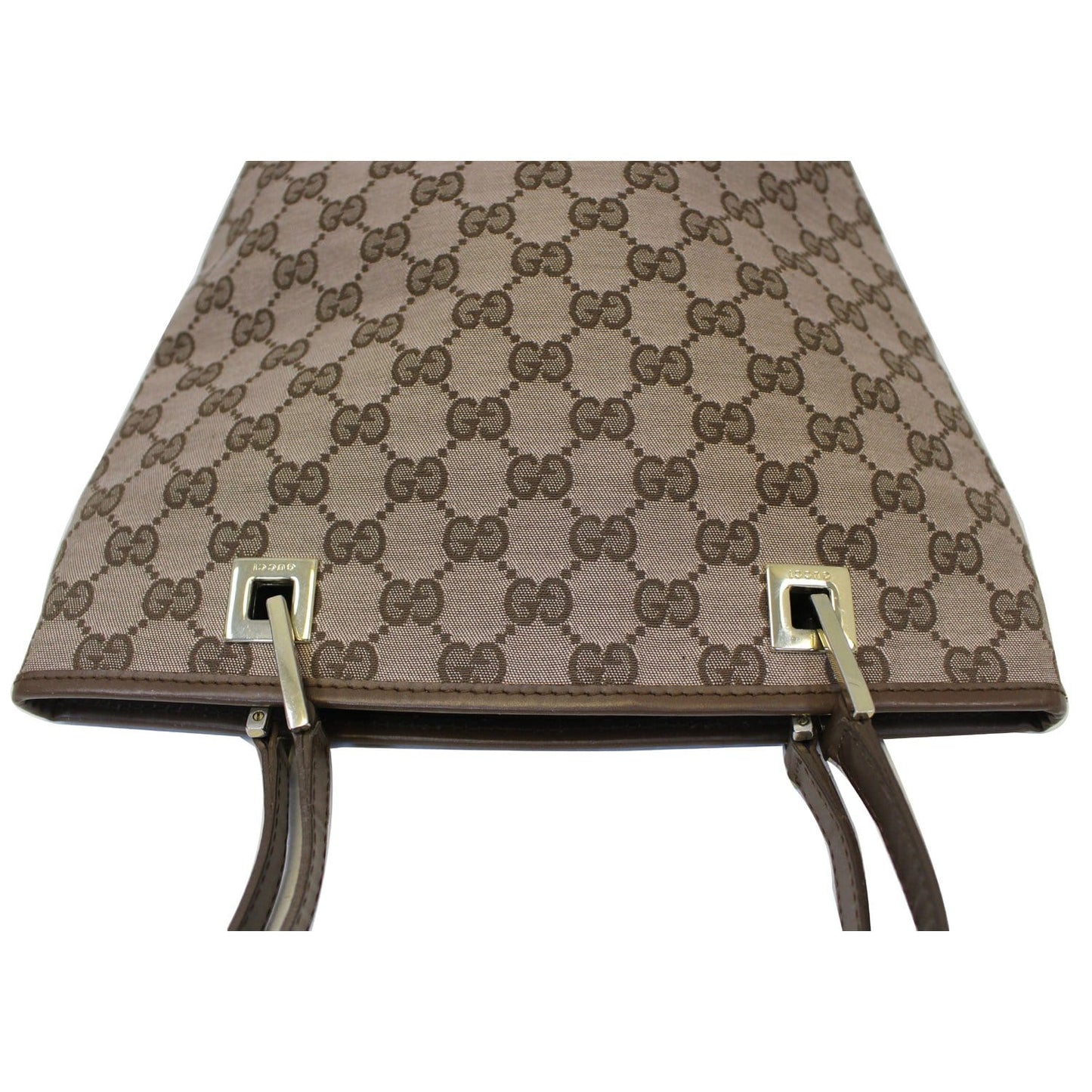 GUCCI GG Canvas Tote Shoulder Bag Brown