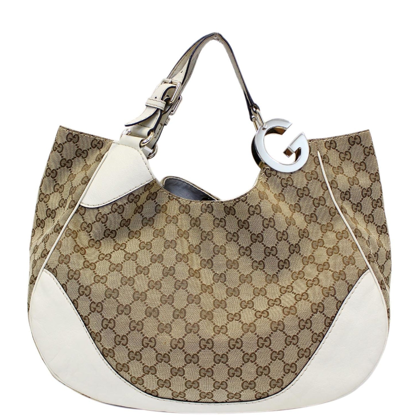 GUCCI Charlotte GG Monogram Beige/White Tote Shoulder Bag