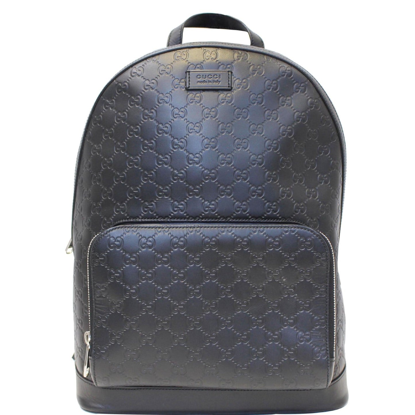 GUCCI GG Signature Leather Backpack Bag Black 406370