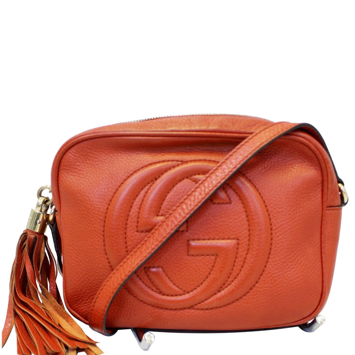 GUCCI Soho Disco Pebbled Leather Small Crossbody Bag