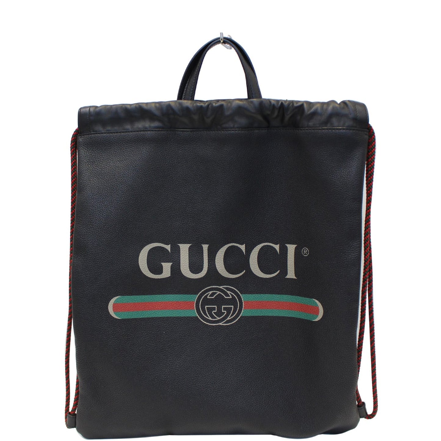 GUCCI Print Leather Drawstring Backpack Bag 494053