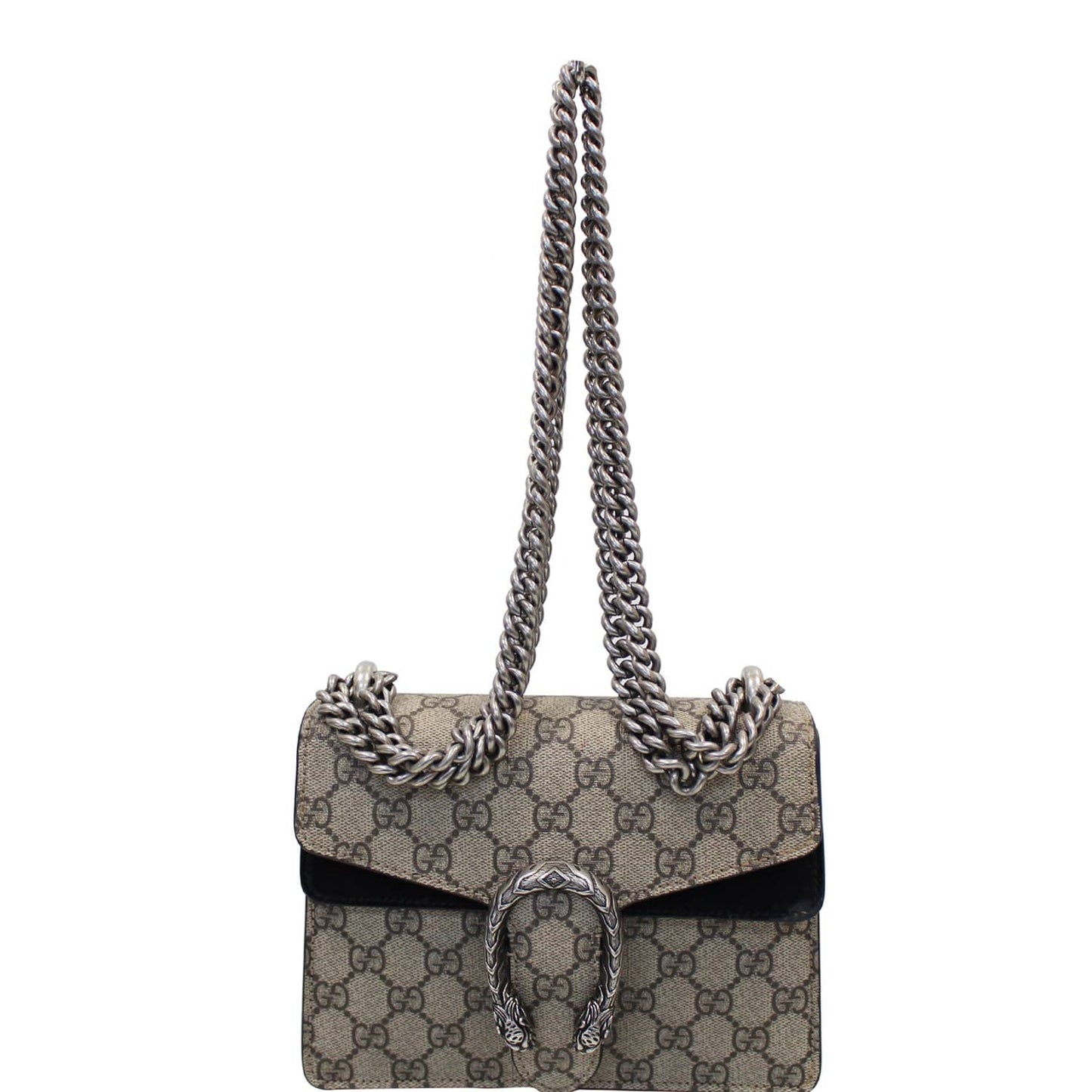 GUCCI Dionysus Mini GG Supreme Canvas Crossbody Bag Beige
