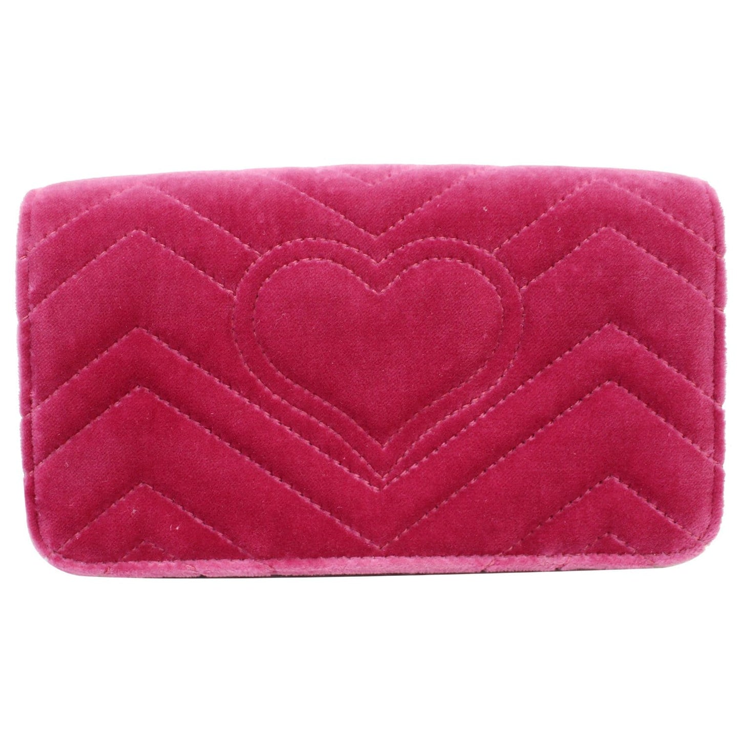 GUCCI Marmont Velvet Love Mini Pearl Embroidered Shoulder Bag Pink