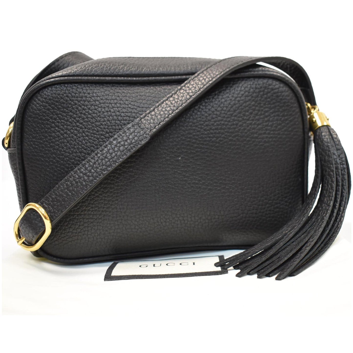 GUCCI Soho Disco Small Pebbled Leather Crossbody Bag Black 347994