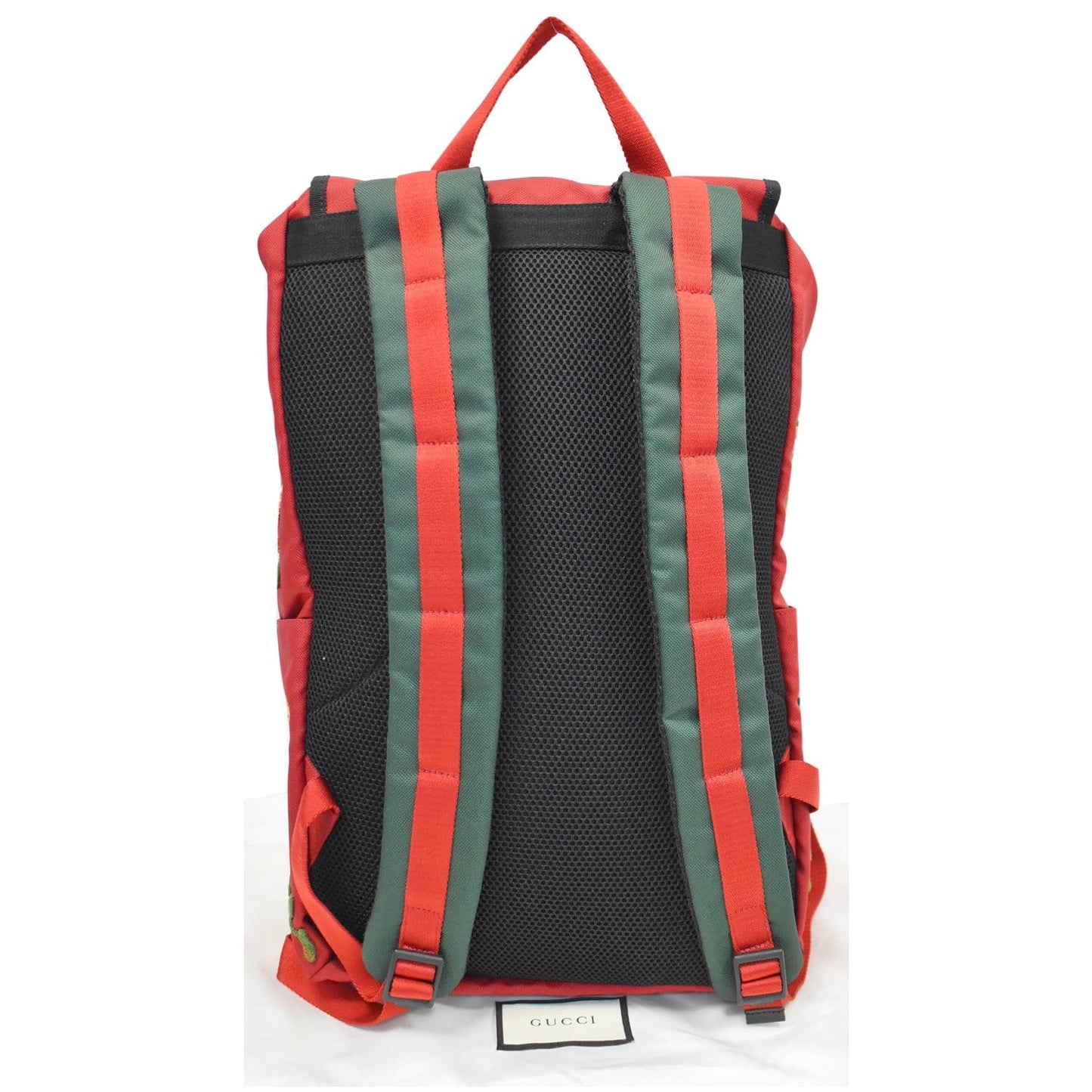 GUCCI Techno Embroidered Canvas Web Backpack Bag Red 45098