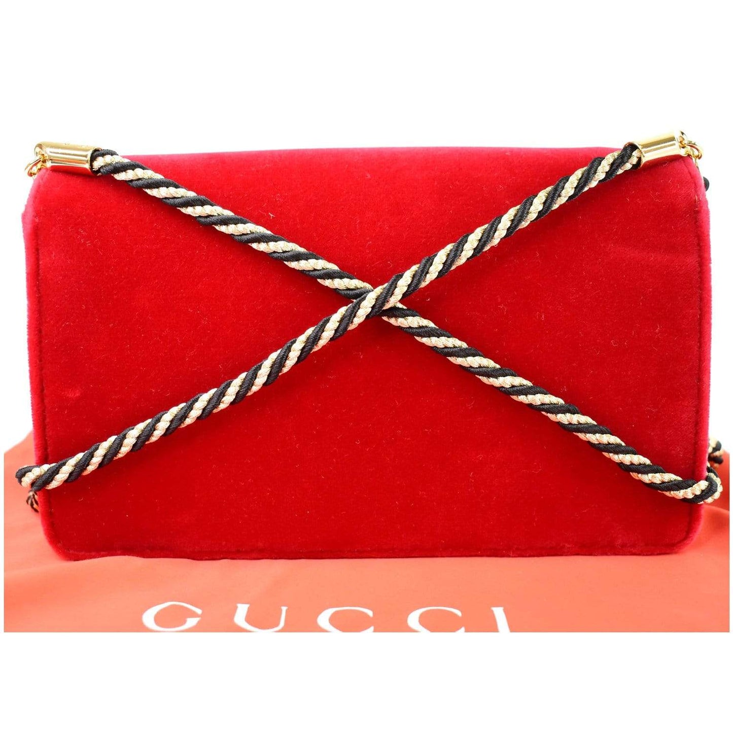 GUCCI Broadway Mini Velvet Crossbody Bag Red 544242 - Final Sale