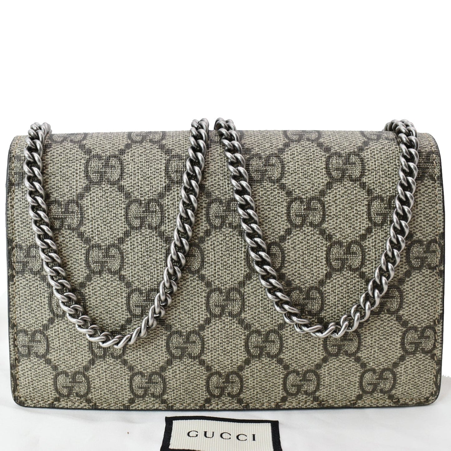 GUCCI Dionysus Super Mini GG Supreme Canvas Crossbody Bag Taupe 476432