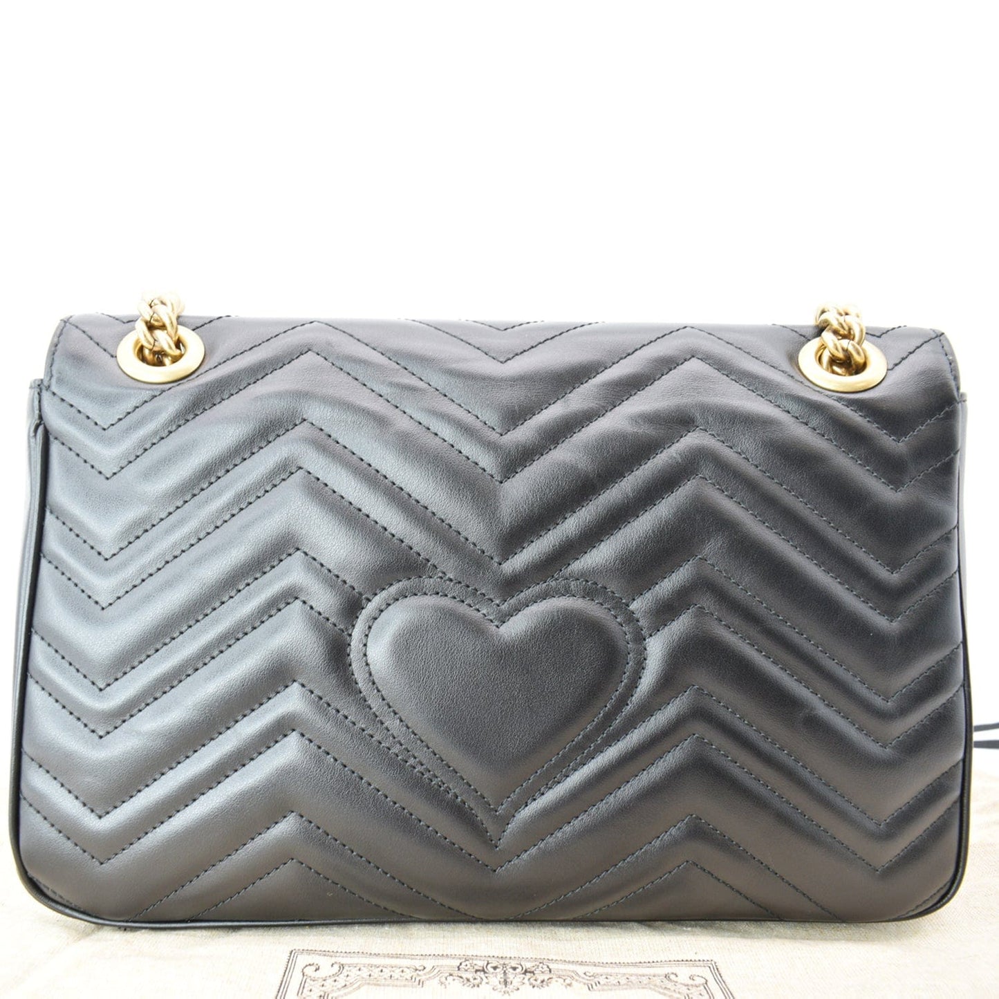 GUCCI GG Marmont Medium Matelasse Shoulder Bag Black 443496