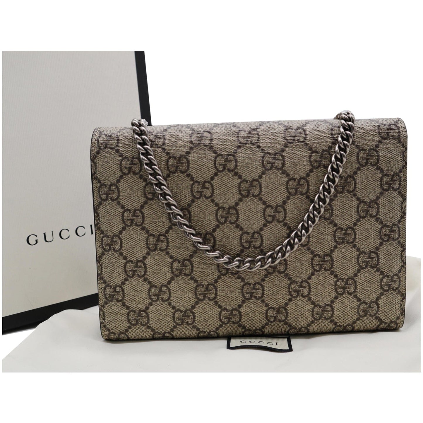 GUCCI Dionysus GG Supreme Crossbody Chain Wallet Beige 401231