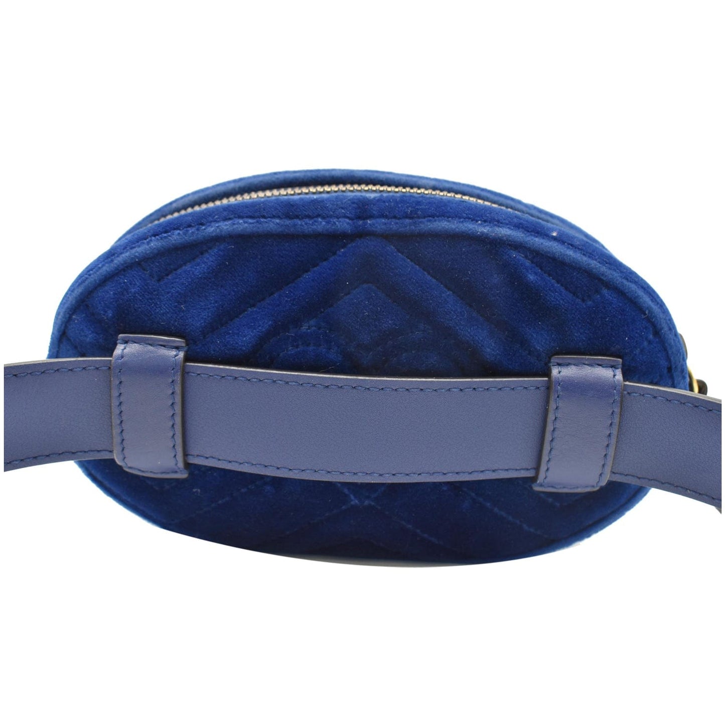 GUCCI GG Marmont Matelasse Velvet Belt Bag Blue 476434