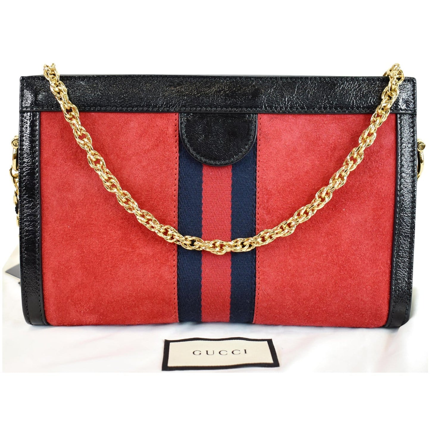 GUCCI Ophidia GG Small Web Suede Leather Shoulder Bag Red 503877 - 20% OFF