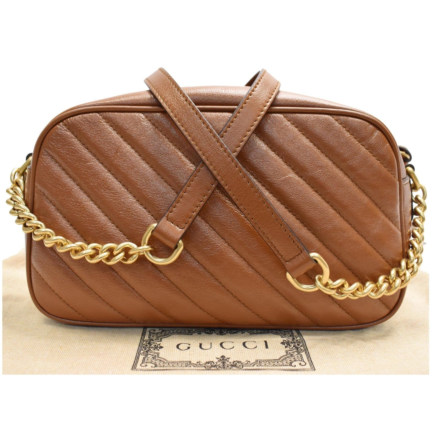 GUCCI GG Marmont Small Matelasse Leather Shoulder Bag Brown 447632