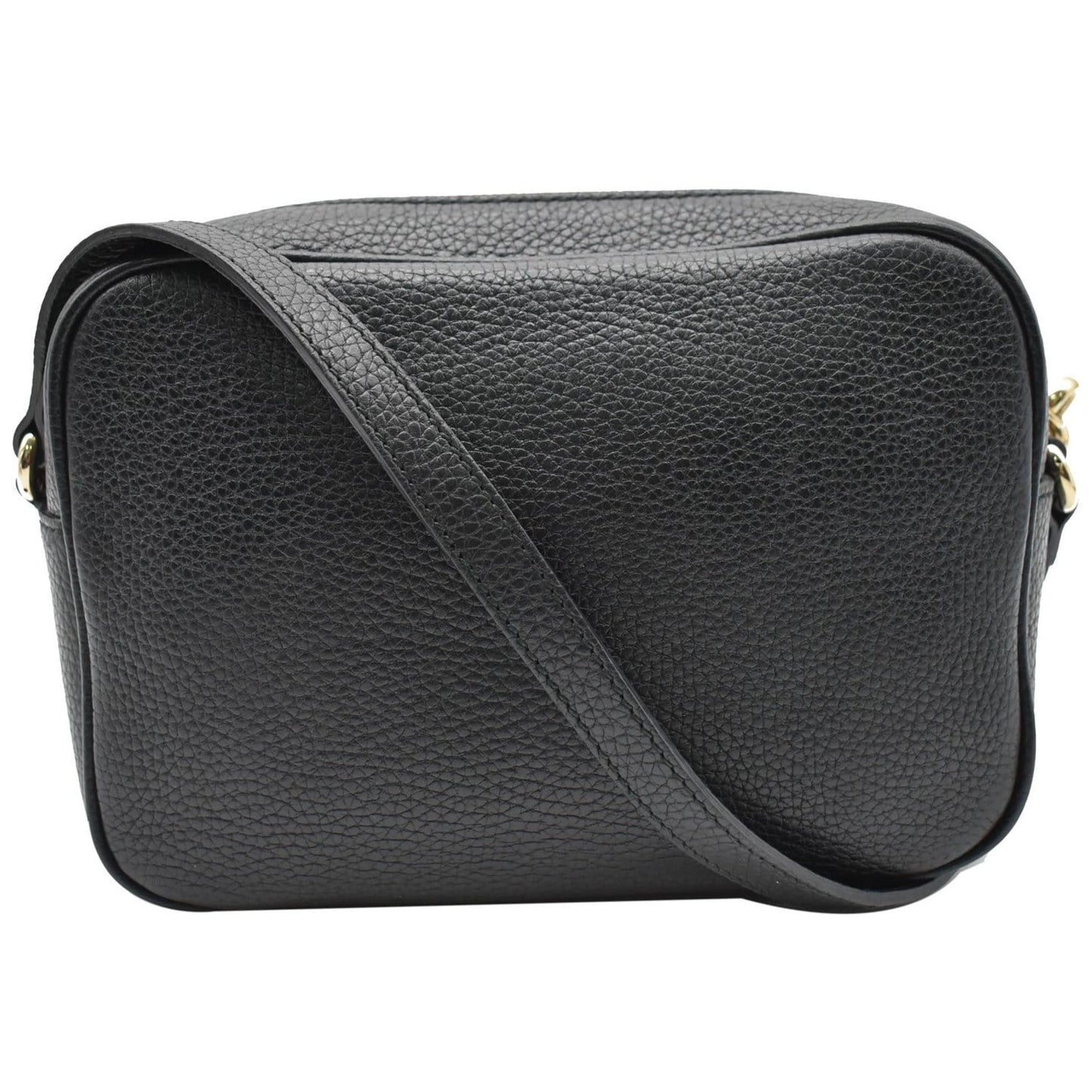 GUCCI Soho Disco Small Pebbled Leather Crossbody Bag Black 308364