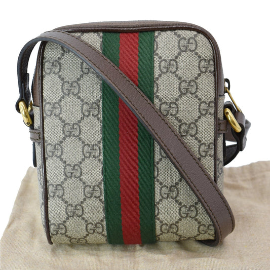 GUCCI Ophidia GG Supreme Canvas Shoulder Bag Beige 598127