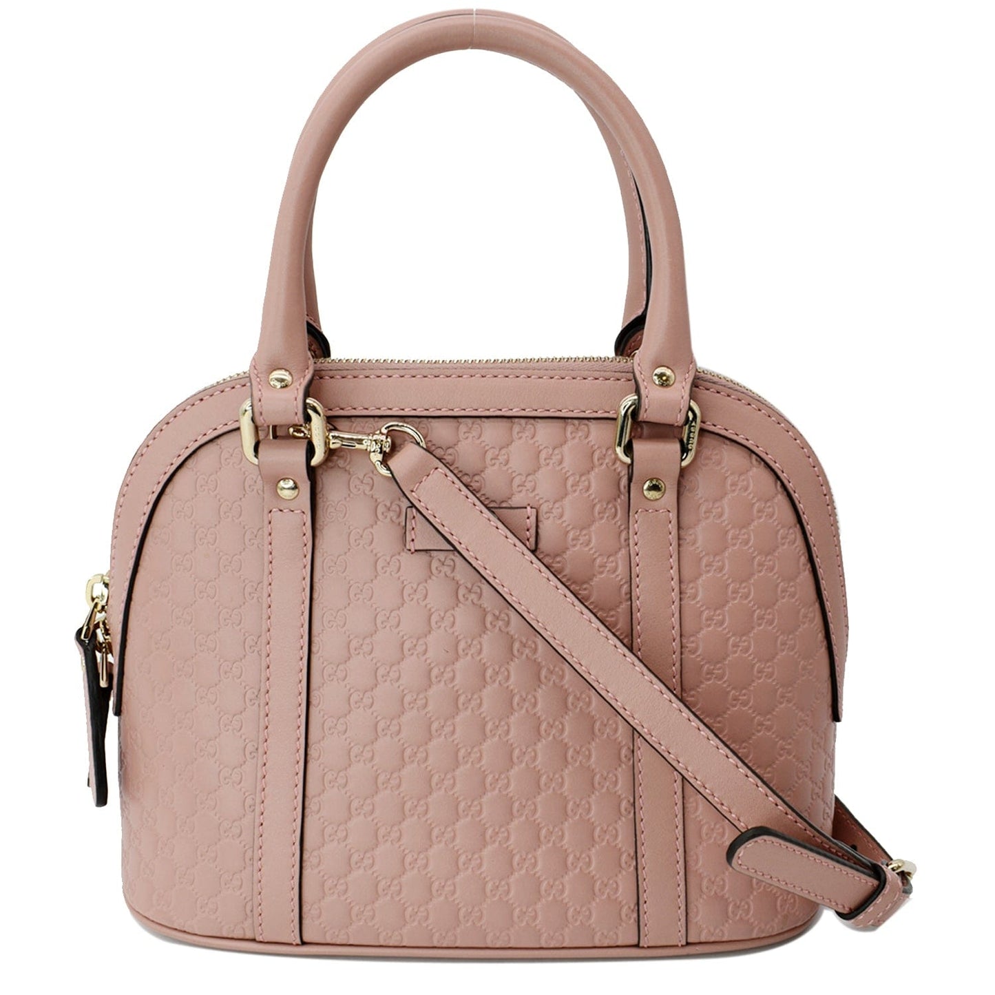 GUCCI Mini Dome Micro Guccissima Leather Shoulder Bag Pink 449654