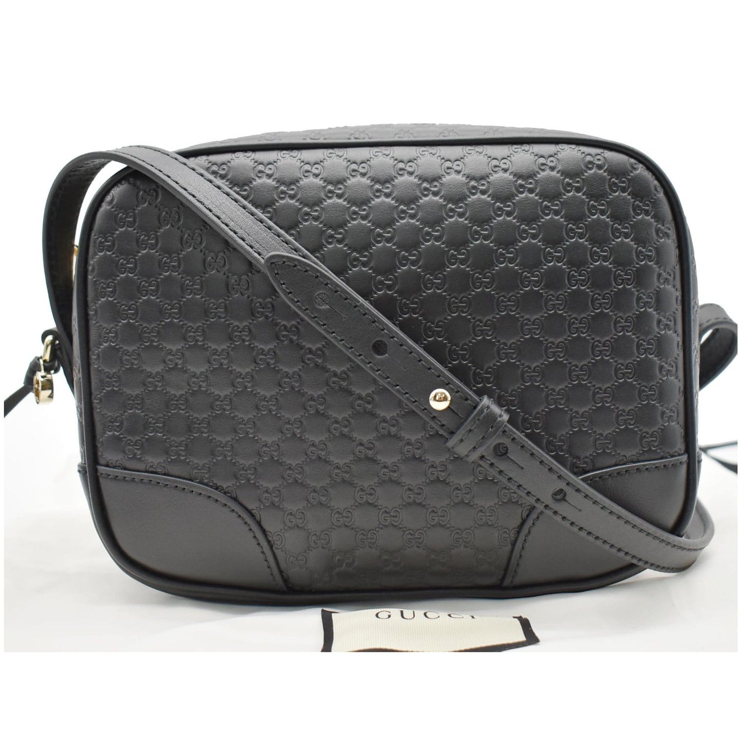 GUCCI Bree Mini GG Microguccissima Leather Crossbody Bag Black 449413
