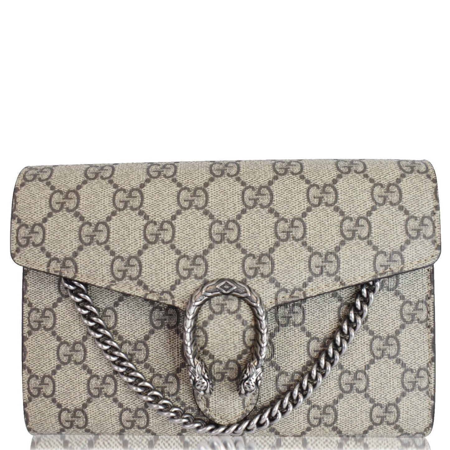 GUCCI Dionysus GG Supreme Crossbody Chain Wallet Beige 401231