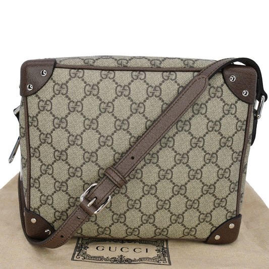 GUCCI GG Supreme Monogram Canvas Shoulder Bag Beige 626363