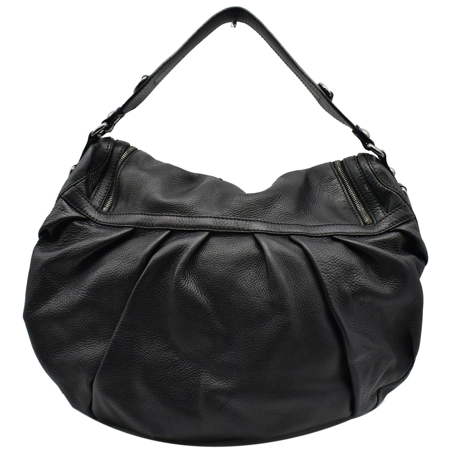 GUCCI Icon Bit Medium Pebbled Leather Shoulder Bag Black 228584