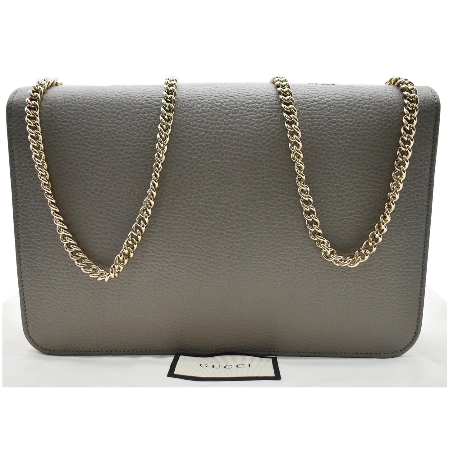 GUCCI Interlocking GG Calfskin Leather Crossbody Bag Grey 510303