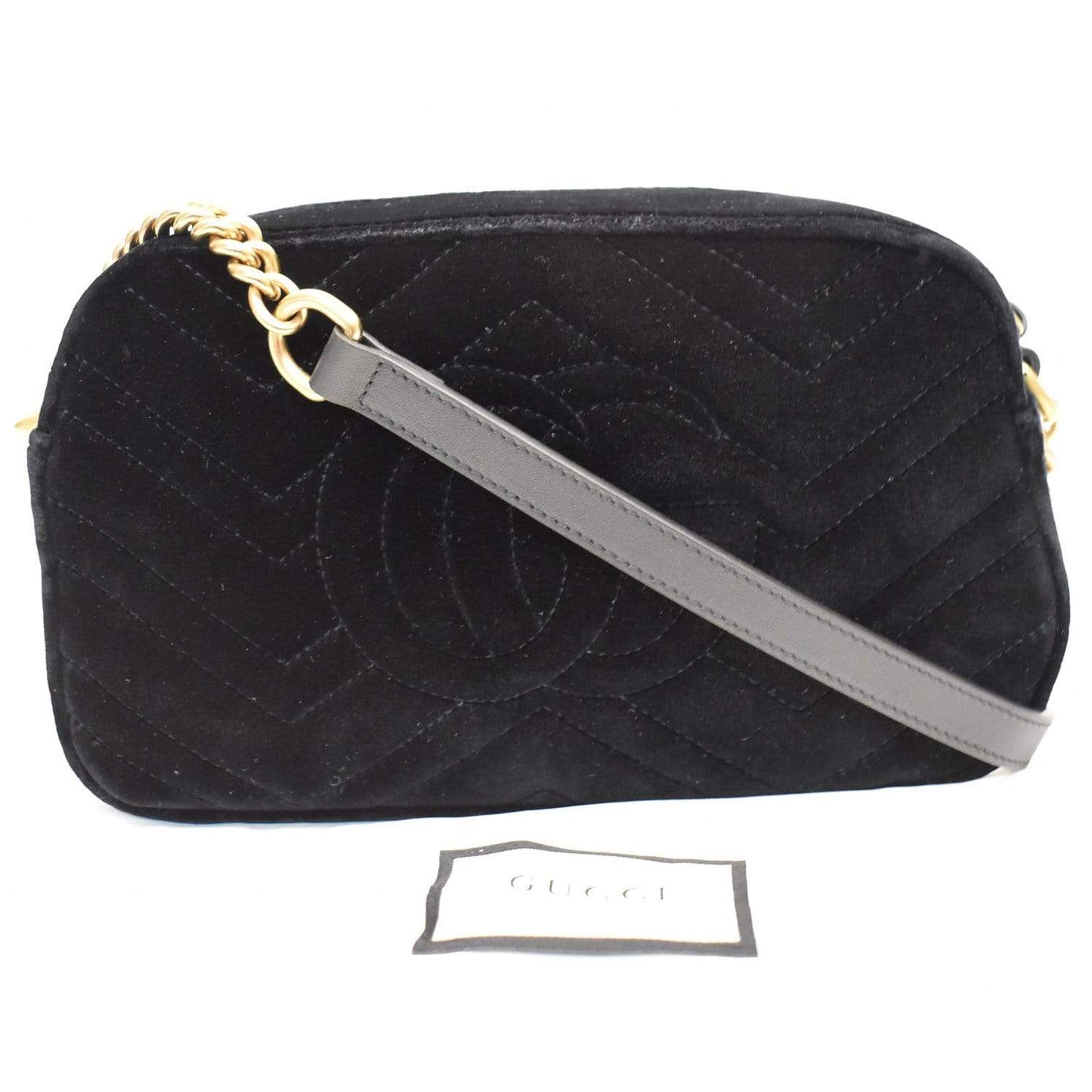 GUCCI GG Marmont Small Velvet Shoulder Bag Black 447632