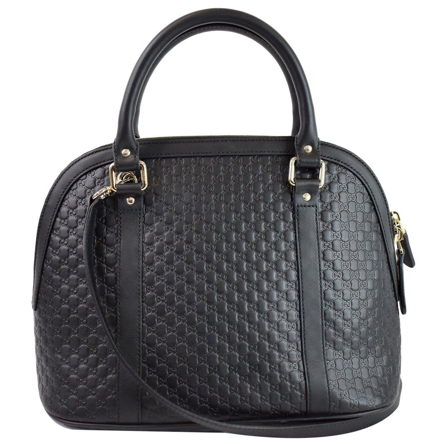 GUCCI Dome Medium Microguccissima Leather Shoulder Bag Black 449663